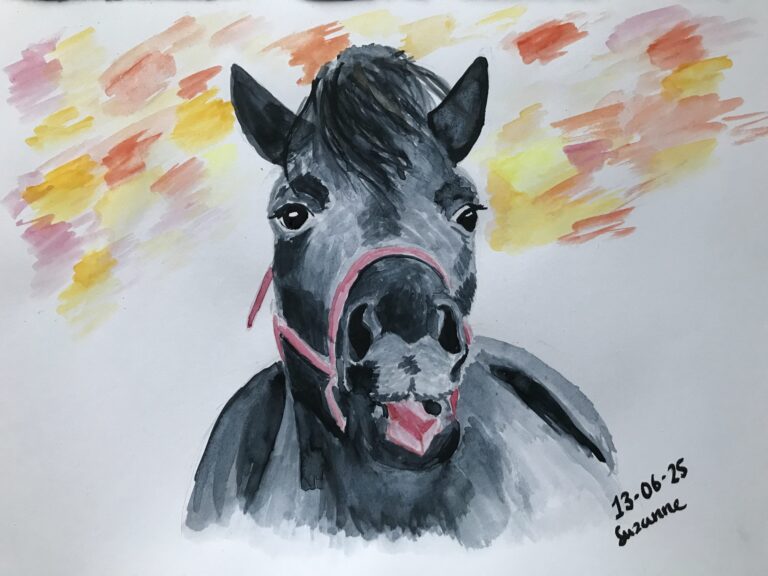 Drawing a funny black horse – Day 5